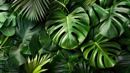 Exotic tropical leaves with isolated background