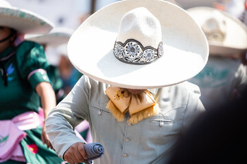 close-up mexican charro dressed performance