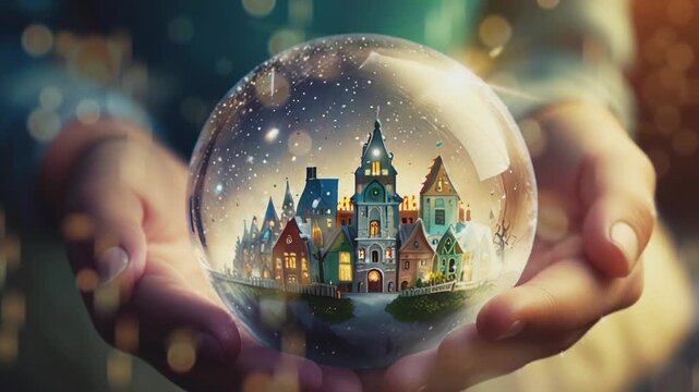 a crystal ball, 4K seamless looping virtual video animation background