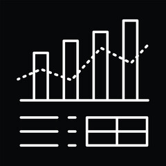 Statistical Data Icon with Editable Stroke for Data Analysis and Visualization