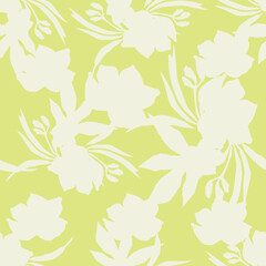 Cute floral pattern. Seamless vector texture. An elegant template for fashionable prints. Print with small white flowers and blue leaves. pink background.