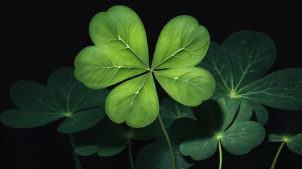 clover leaf with dark background