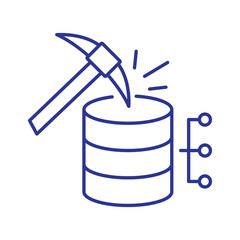 Data Mining Icon with Editable Stroke for Big Data and Predictive Analytics