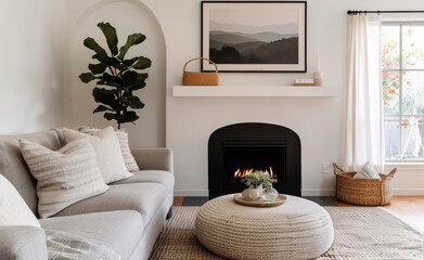 White Sofa in a Modern Living Room