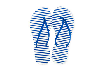Flip flops isolated on white background. Sandals.Summer Slippers.Vacation Concept.Rubber Slide Sandal