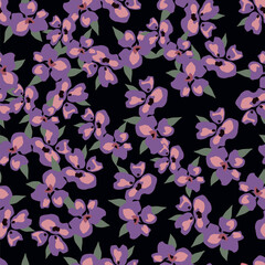 Cute white flowers seamless pattern