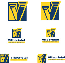 Logo empresa de construcci&oacute;n V columnas
