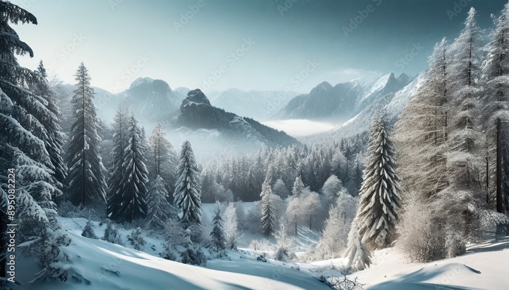 Wall mural snow covered mountains