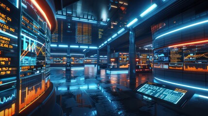 Fototapeta premium immersive virtual reality environment for exploring complex financial scenarios and investment strategies