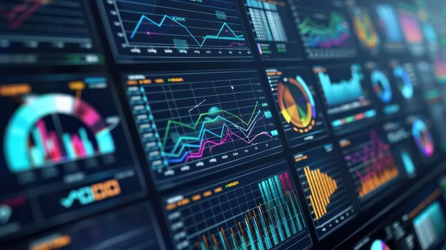 interactive digital display for economic impact analysis, showing statistical data and predictive models for policy decisions and market reactions