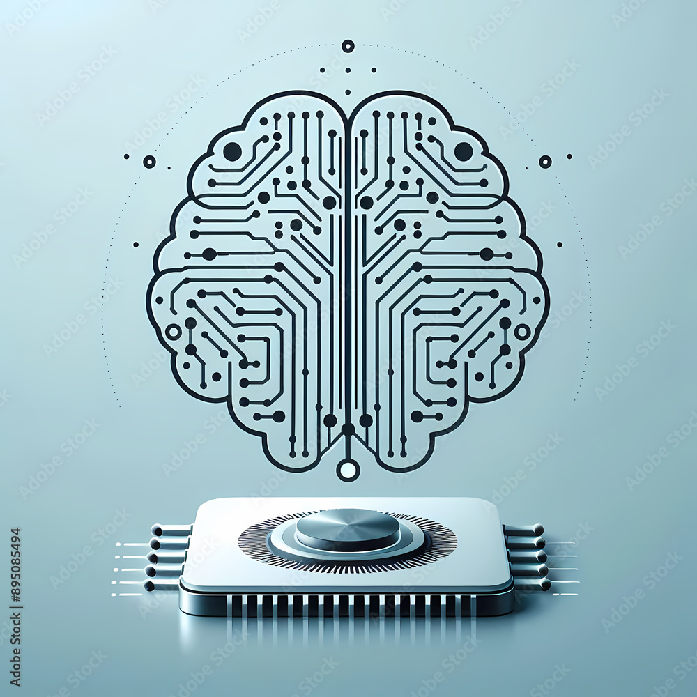 Poster design brain futuristic ai processor