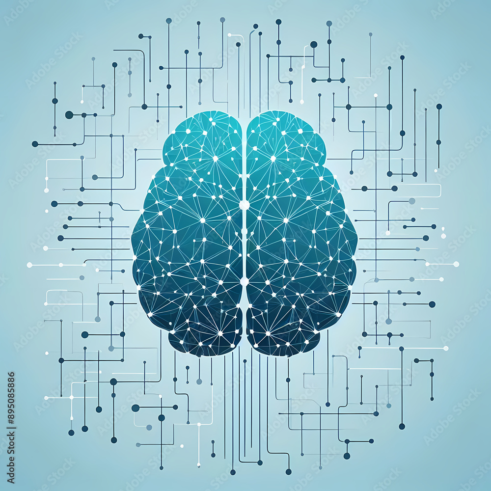 Poster brain neural pathways forming ai network