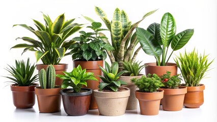 A Collection of Diverse Indoor Plants in Terracotta Pots, Houseplant, Indoor Gardening, Green Thumb, Plant Decor