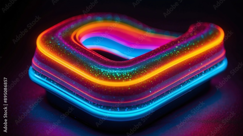 Wall mural abstract background with multicolored neon lines
