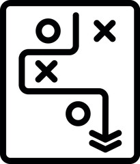 Line icon of an algorithm showing the path of choices leading to a final decision
