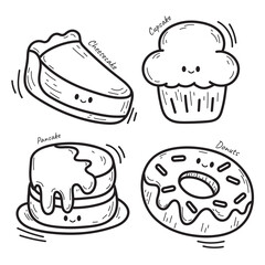 Vector illustration coloring simple cartoons. outline black and white, icon