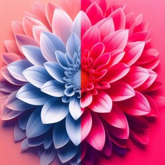 Fototapeta premium a beautiful flower with a background of two colors