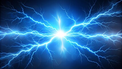 Electric Blue Lightning Storm, energy, power, thunder, storm