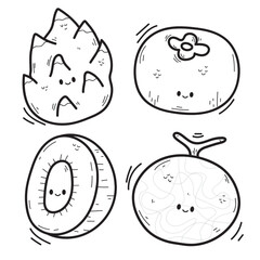 Vector illustration coloring simple cartoons. outline black and white, icon