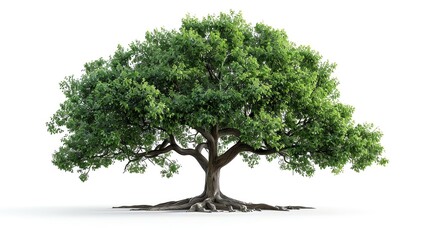 English Elm tree single object, realistic isolated on white background