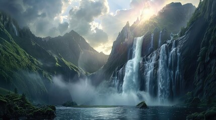 Fototapeta premium waterfall in the morning