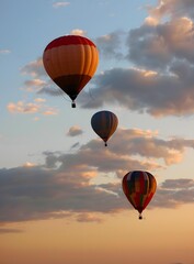 Naklejka premium Hot Air Balloons In The Sky