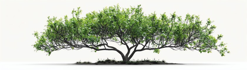 Obraz premium Wild Plum tree single object, realistic isolated on white background