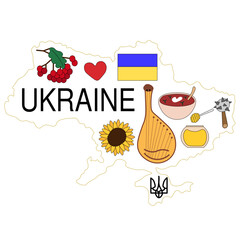 An illustration of Ukrainian symbols