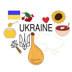 An illustration of Ukrainian symbols