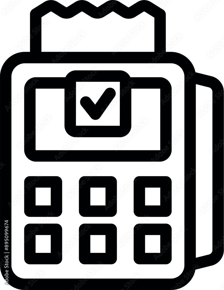 Aufkleber simple icon of a payment terminal showing a successful transaction on the screen
