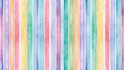 Watercolor Rainbow Stripes Seamless Pattern, Watercolor Painting , Seamless Pattern, Abstract Background, Stripe Design
