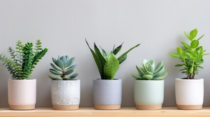 Fototapeta premium Succulents and Plants On Shelf