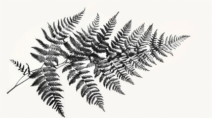 Fern Sketch: Bracken Botany and Floral Flora in Natural Nature Setting