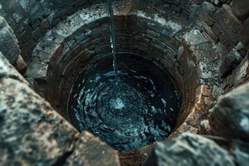 Fototapeta premium Well with flowing water