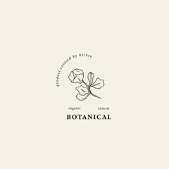 Obraz premium Hand drawn sweet pea flower logo