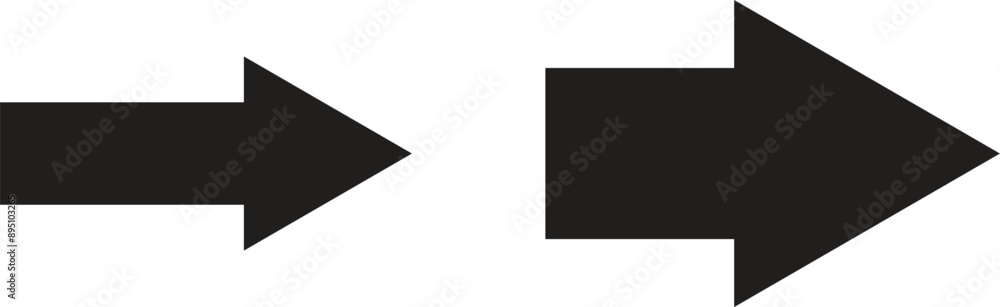 Poster arrow icon set isolated on white background . arrow icon set in different sizes . vector illustratio