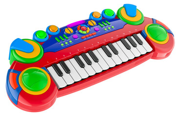 Fototapeta premium Kids Keyboard Multifunction Piano Keyboard Toddler. 3D rendering isolated on transparent background