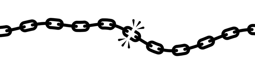 Chain breaking isolated on a white background