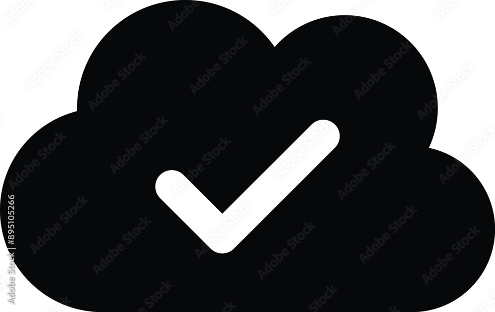 Poster cloud check icon . cloud with check icon isolated on white background . vector illustration