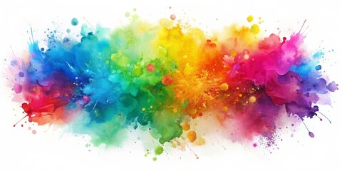 Abstract Watercolor Rainbow Explosion, watercolor , art , colorful , explosion
