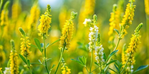 Obraz premium Closeup of Yellow and White Flowers with a Soft Green Background, Nature, Flower, Plant, Yellow Flowers