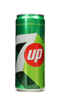 7up fizzy lemon and lime soda drink can isolated on white background