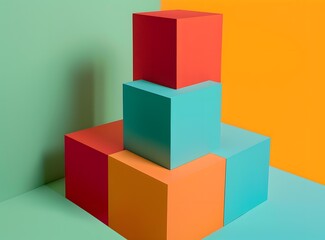 Abstract Background with Colorful Cubes