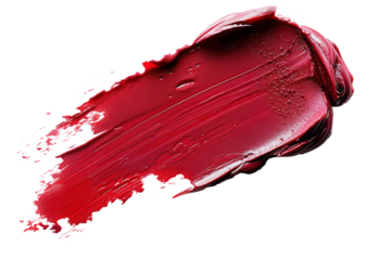 Lipstick or cosmetics smear smudge isolated on transparent png background, lipstick brush swatch, Beauty makeup foundation smudged.
