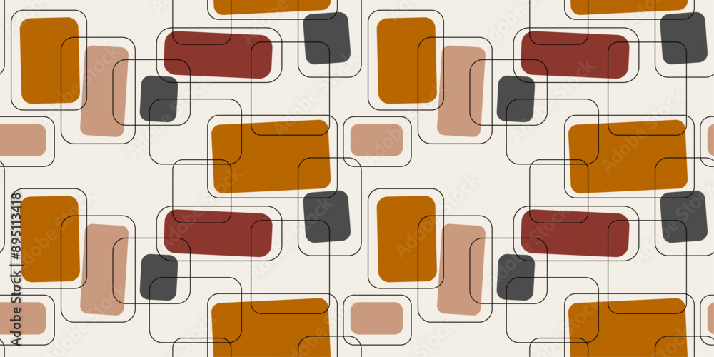 Poster abstract textile texture from colored rectangles, as well as silhouettes. a repeating, unobtrusive, 