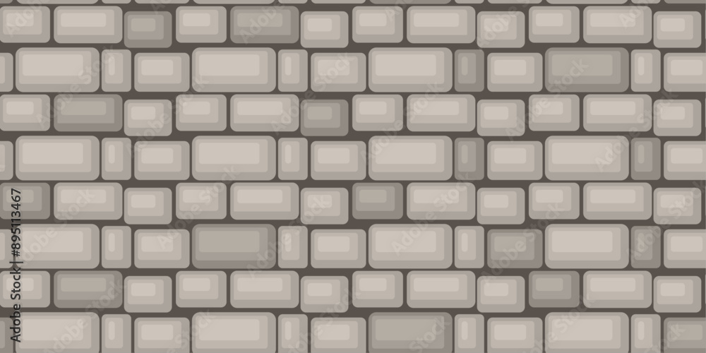 Poster brick wall, gray large blocks of stones. seamless pattern texture of bricks. block wall.