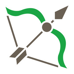 Crossbow Glyph Two Color Icon