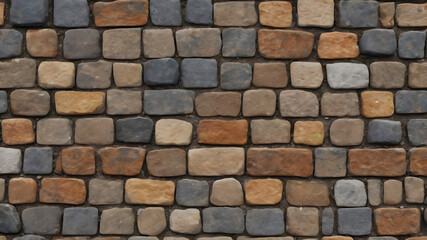 Obraz premium Cobblestone pavement with irregular stones and gaps. Generative AI