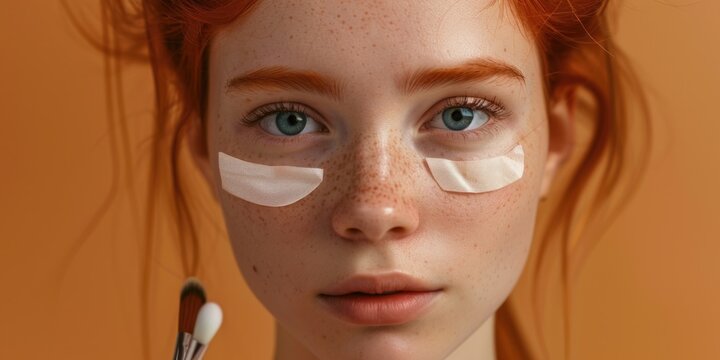 Person with eye patches