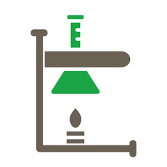 Bunsen Burner Glyph Two Color Icon
